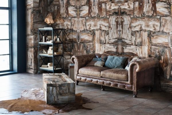 Precious Stone PETRIFIED WOOD Cremo Retro