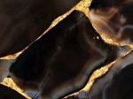 Precious Stone AGATE Black Diamond with Gold 1