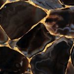 Precious Stone AGATE Black Diamond with Gold 6